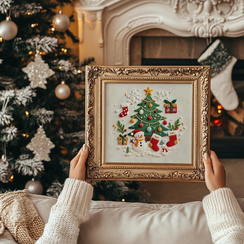 COCOMOX Christmas Embroidery Kit for Beginners, 3 Set Cross Stitch Kits for Adults Santa Claus Christmas Tree Patterns Handmade DIY Gift - Image 2